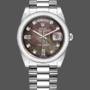 Rolex Day Date 118206 Mother of Pearl Black Dial 36mm Unisex Replica Watch