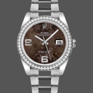 Rolex Datejust 116244 Bronze Floral Arabic Diamond Dial 36mm Unisex Replica Watch